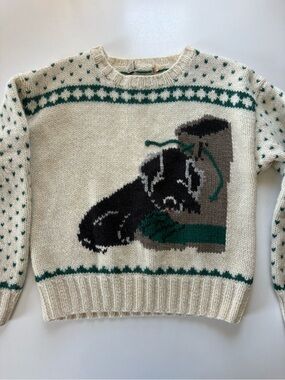 L.LBean Vintage Bean Boot Dog Wool Sweater Medium